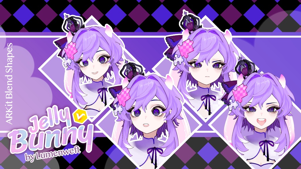 【VRoid正式版】Lumenweft's Jelly Bunny (Purple) VRM0 and VRM1