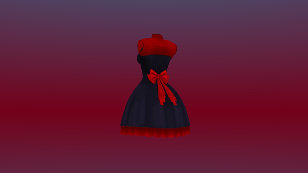 Freeスキニング済み3D衣装【中華風洋服「夜雲」】