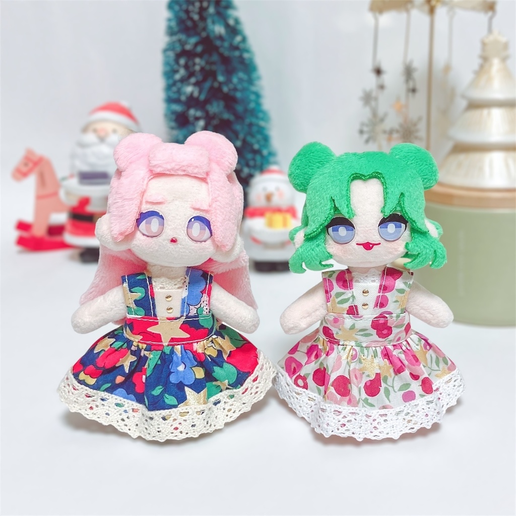 ぷにみおサイズ 刺繍つけ襟のワンピースセット