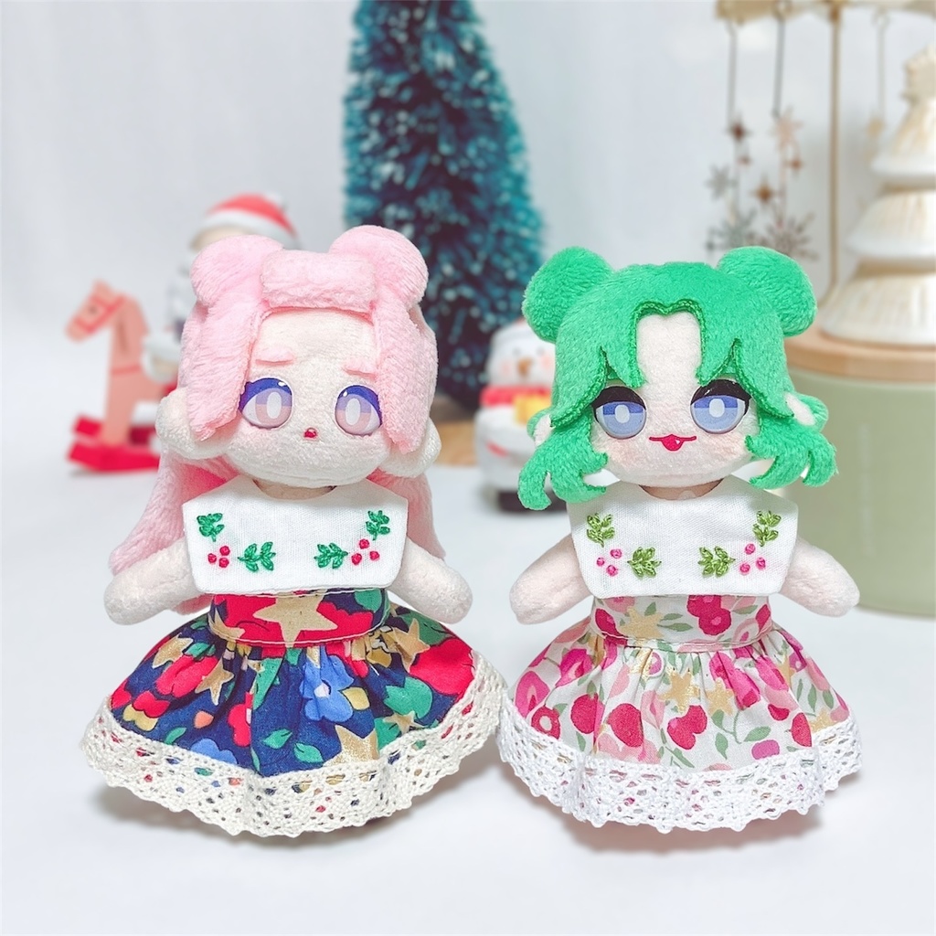 ぷにみおサイズ 刺繍つけ襟のワンピースセット