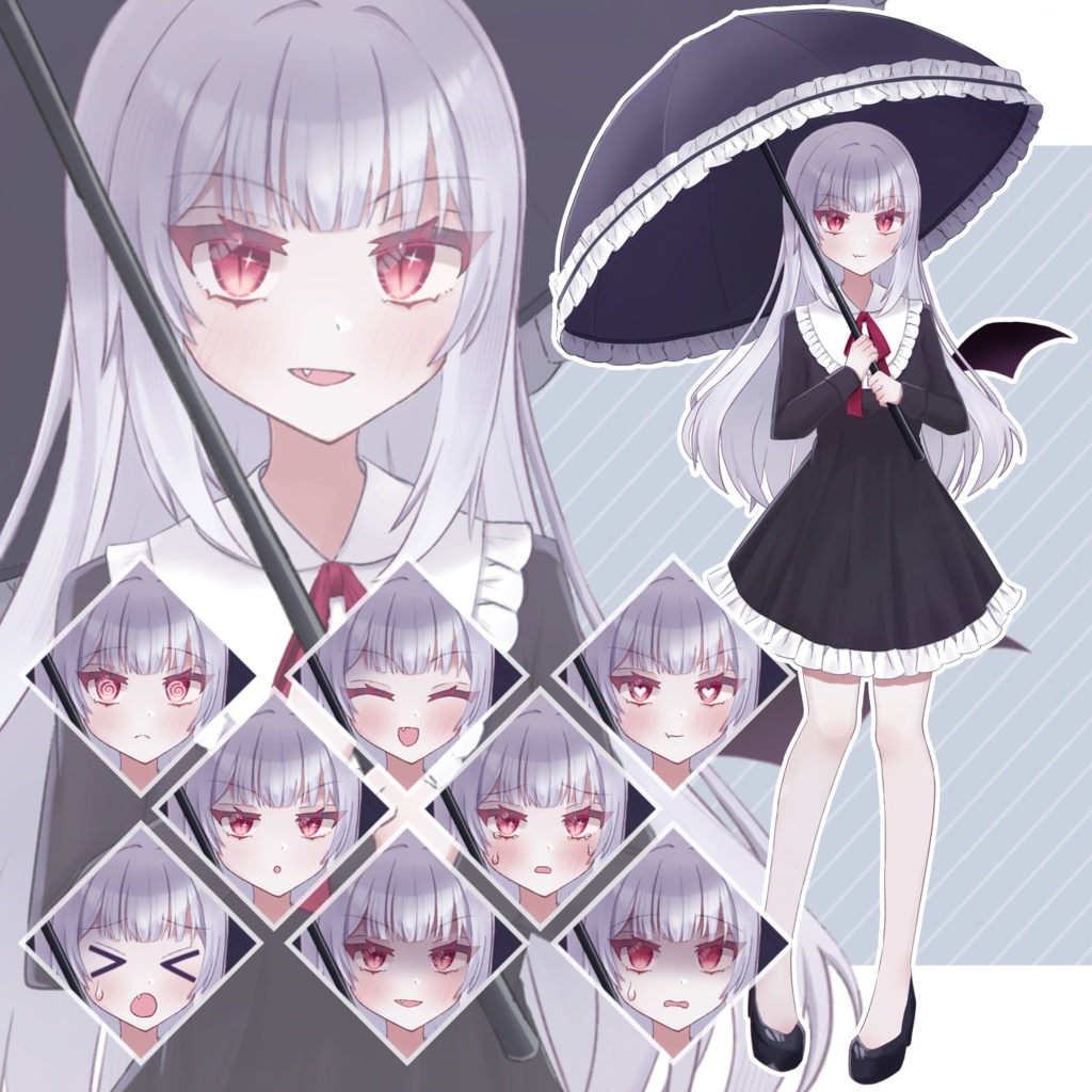 【立ち絵素材】片翼の吸血鬼【差分55枚】