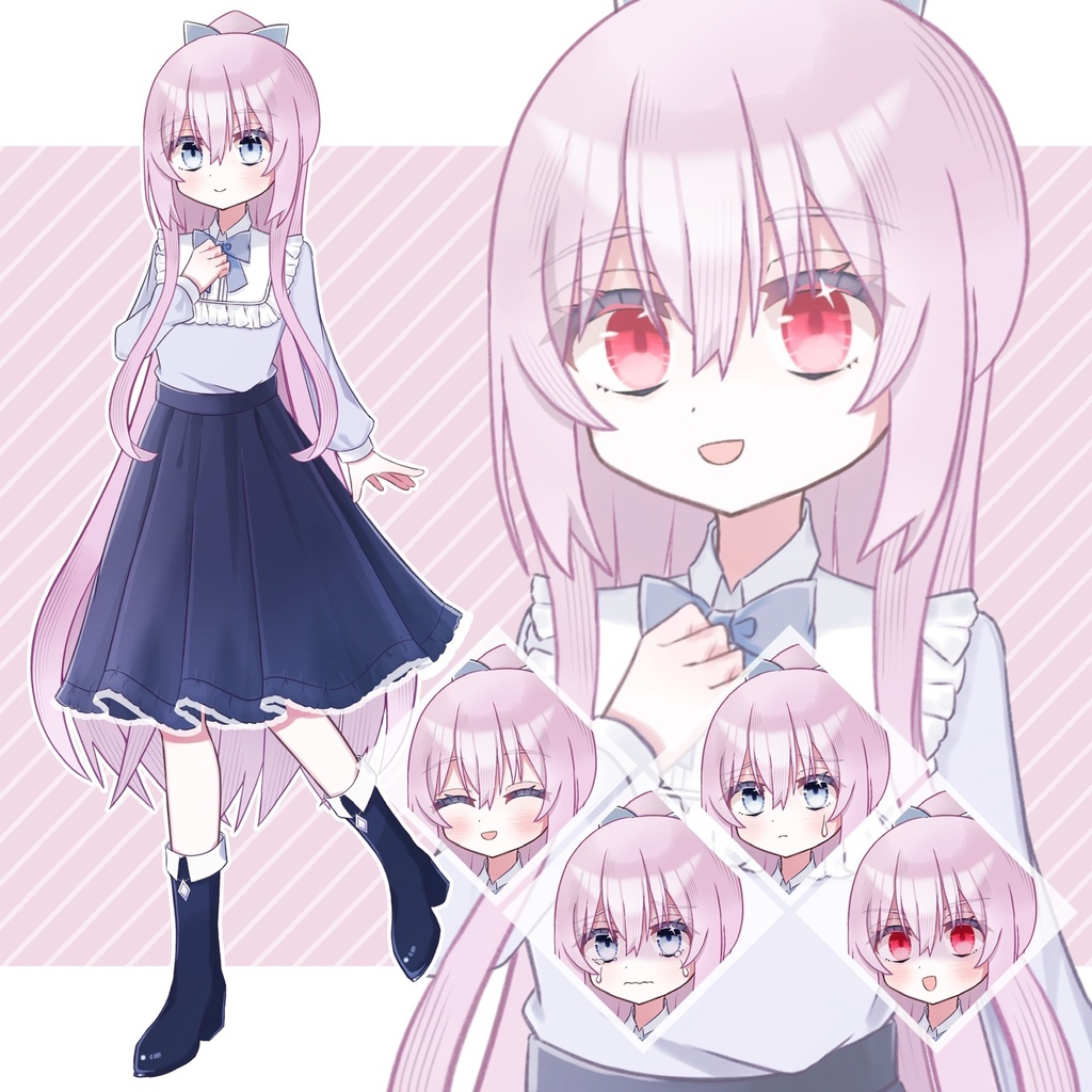 【立ち絵素材】ピンク髪のお嬢様【差分32枚】