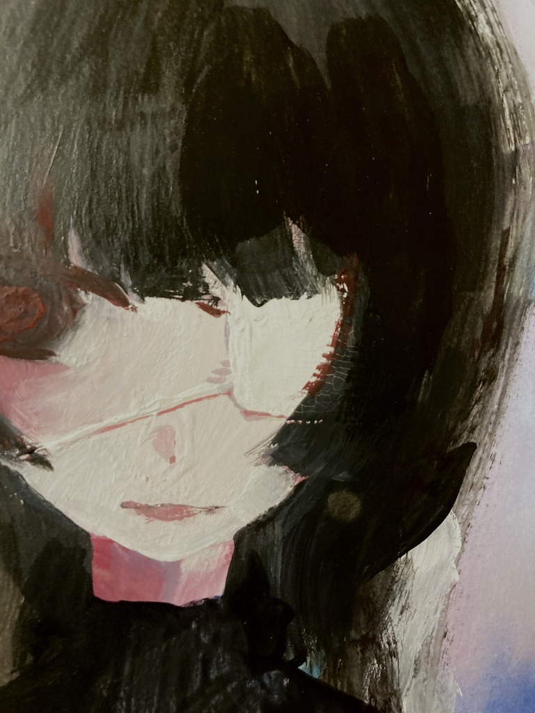 ミニ色紙原画黒