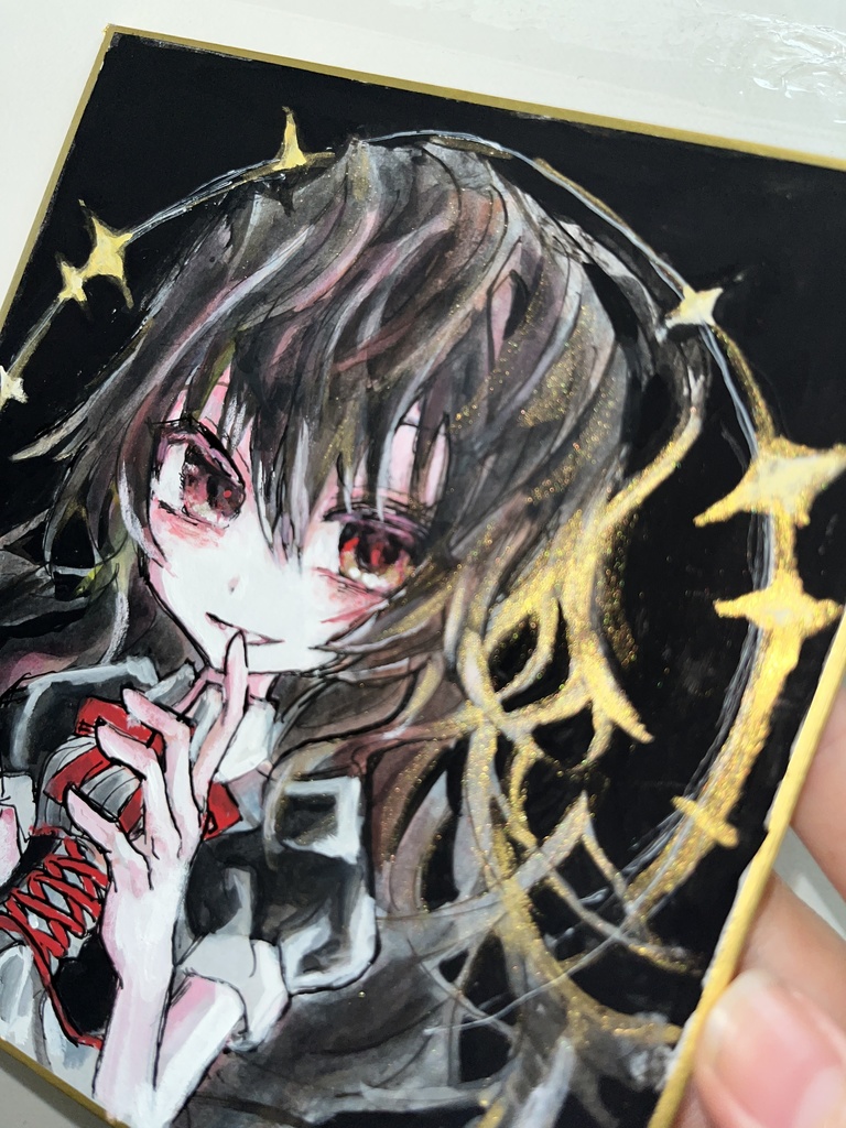 うみ黒ミニ色紙原画