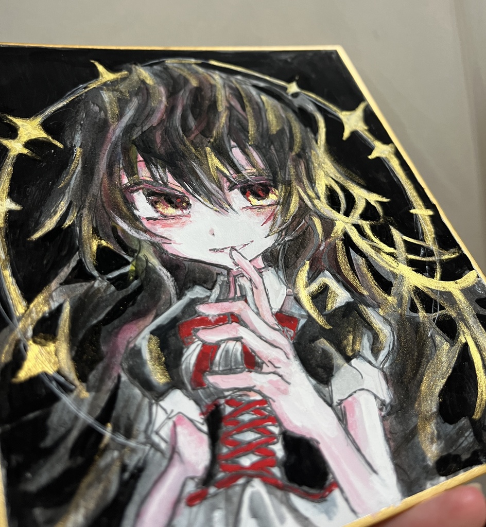 うみ黒ミニ色紙原画