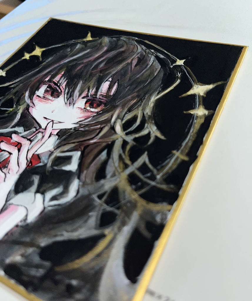 うみ黒ミニ色紙原画