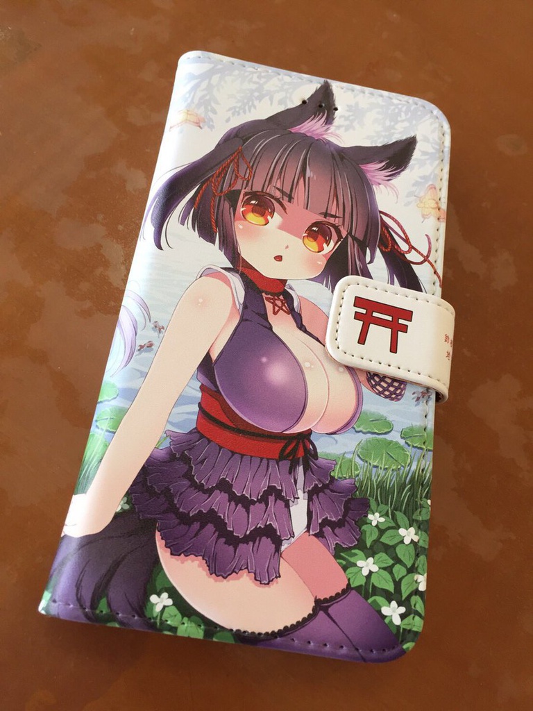 のじゃ■リババア狐さま(シロ&クロ)手帳型iPhoneケース