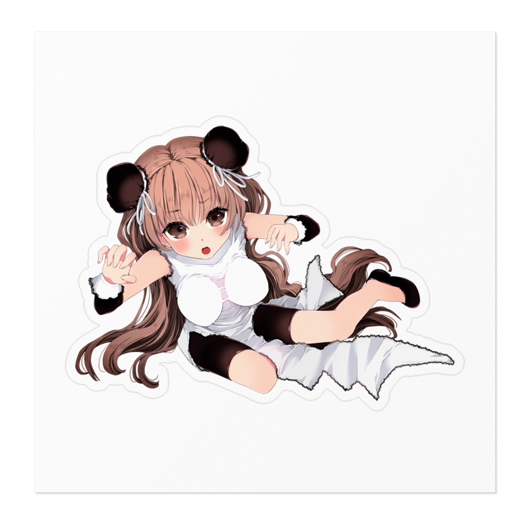 心のチンポジちゃん「ツリ目★無罪パンダ」ステッカー(地べた座りver.)