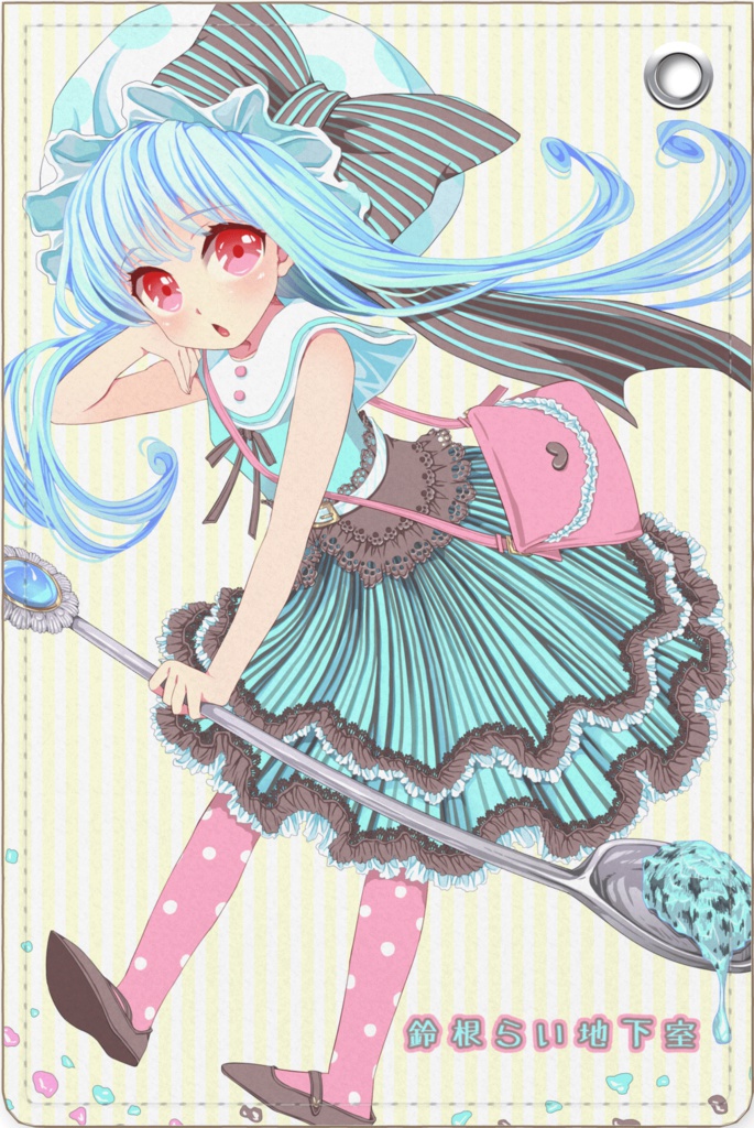 チョコミント色パスケース(twitter24,000&pixiv40,000フォロワー感謝絵)