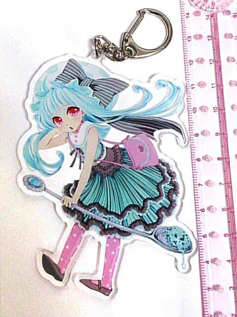 チョコミント色アクリルキーホルダー(twitter24,000&pixiv40,000フォロワー感謝絵)