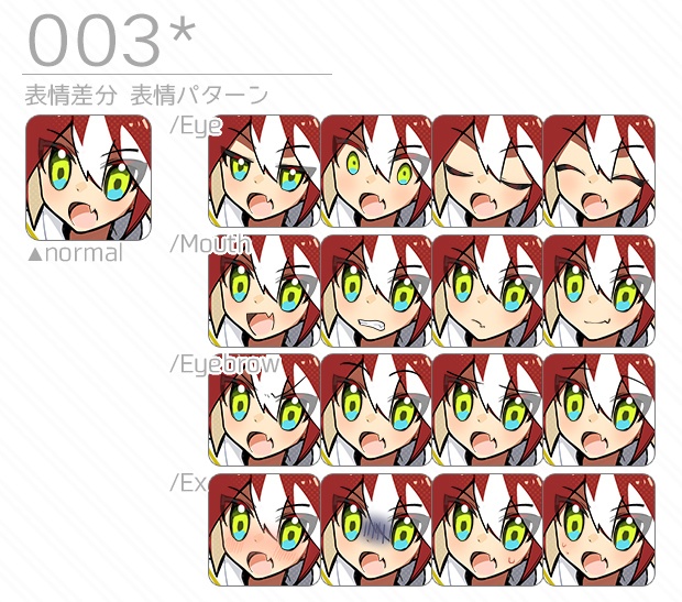 【立ち絵素材】赤毛の獣っこ【PSD付】