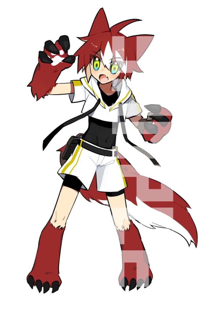 【立ち絵素材】赤毛の獣っこ【PSD付】