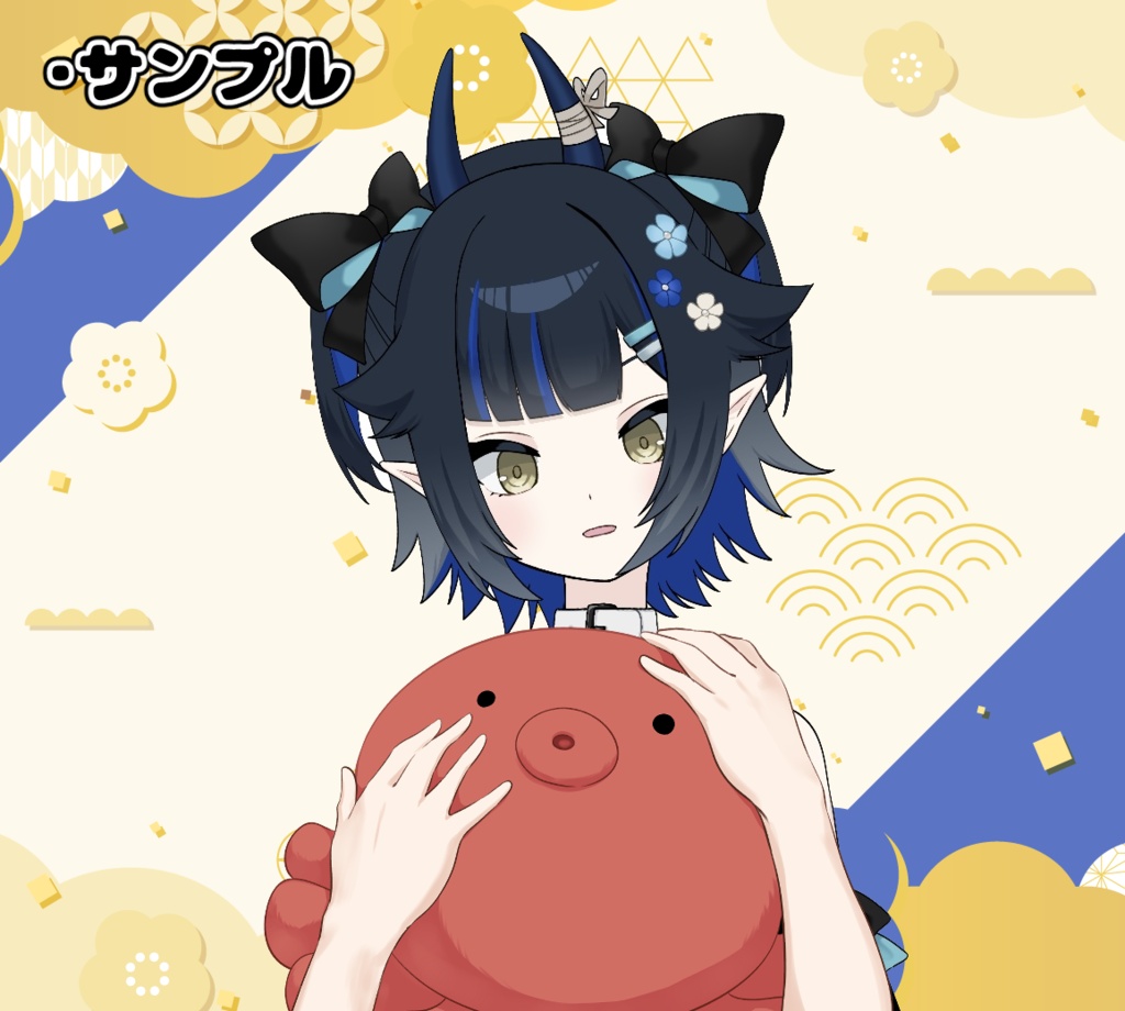 【配信用素材】VTuber様向けぬいぐるみを抱えるパーツ素材セット 海のいきもの