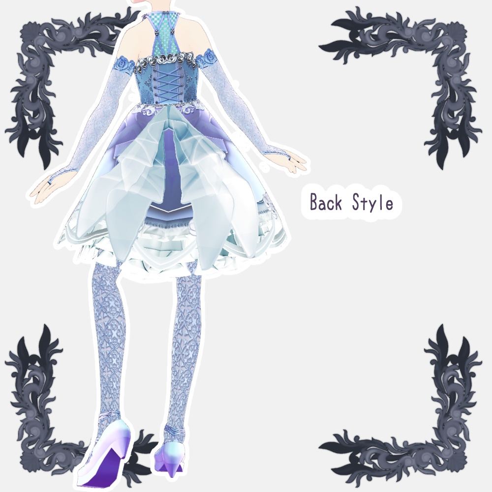 【Vroid用衣装テクスチャ】Innocent Rose【7Colors】