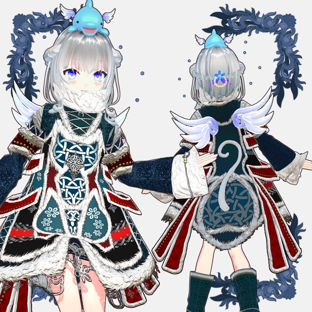 【Vroid用衣装テクスチャ】北方山岳村の衣装【4Colors set】