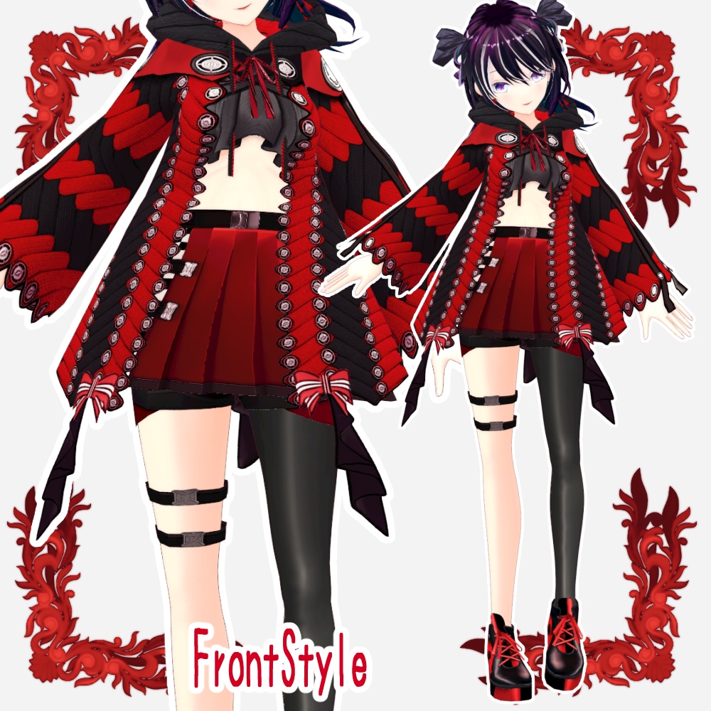 【Vroid用衣装テクスチャ】Neko-Techコートセット【4Colors set】