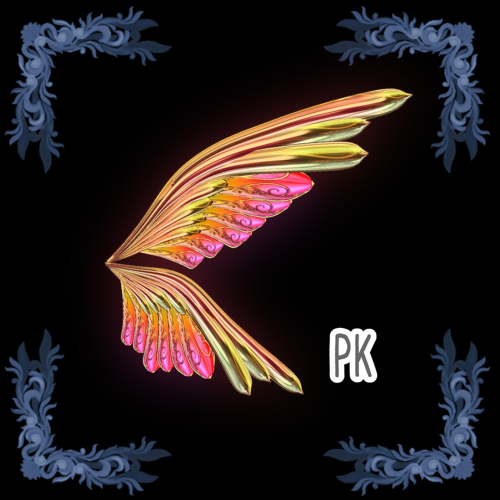 【VRoid用ヘアプリセット】オリエンタル女神の翼【3colors】