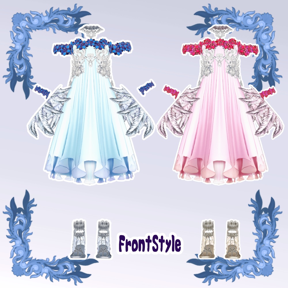 【Vroid用衣装】花天使のドレス FlowerAngelDress【2Colors】