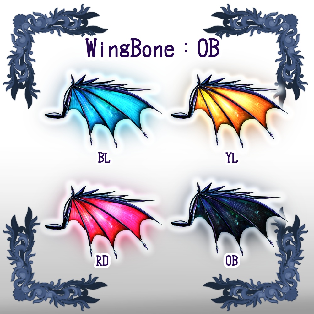 【VRoid用ヘアプリセット】幻想竜の翼【3x4colors】