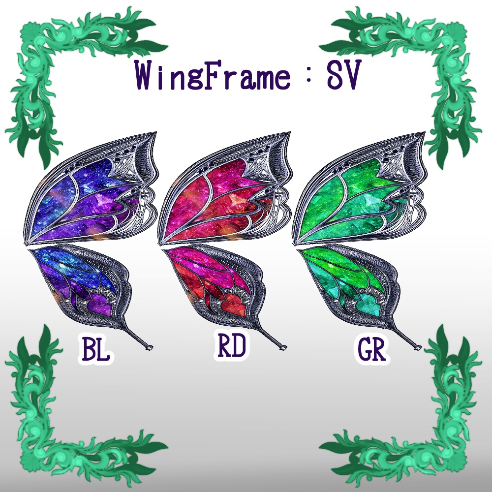 【VRoid用ヘアプリセット】妖精の蝶翼【3x3colors】