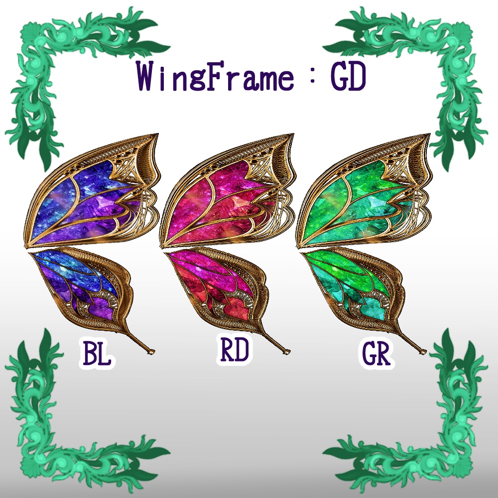 【VRoid用ヘアプリセット】妖精の蝶翼【3x3colors】