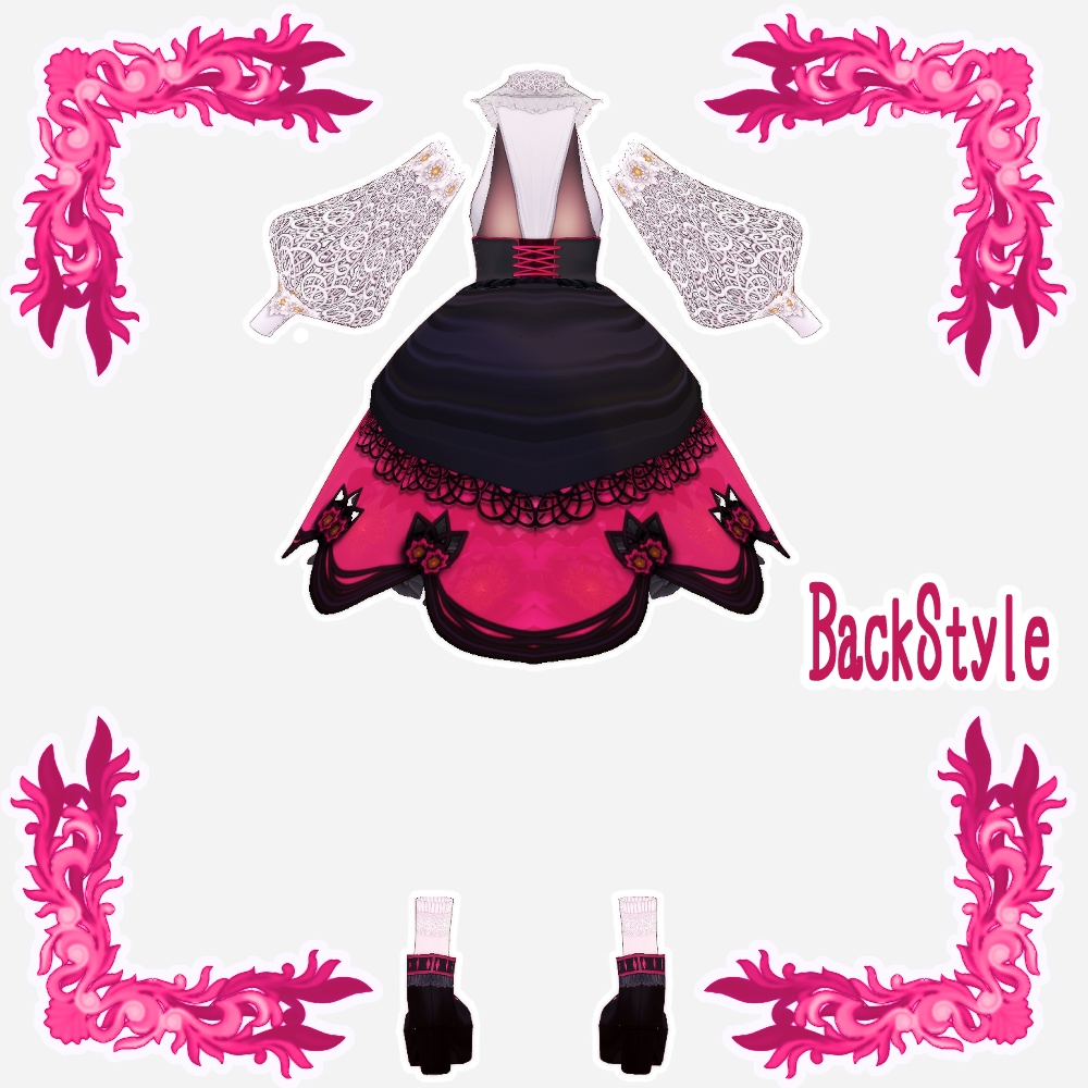 【Vroid用衣装】Hanaスカートセット【2Colors】