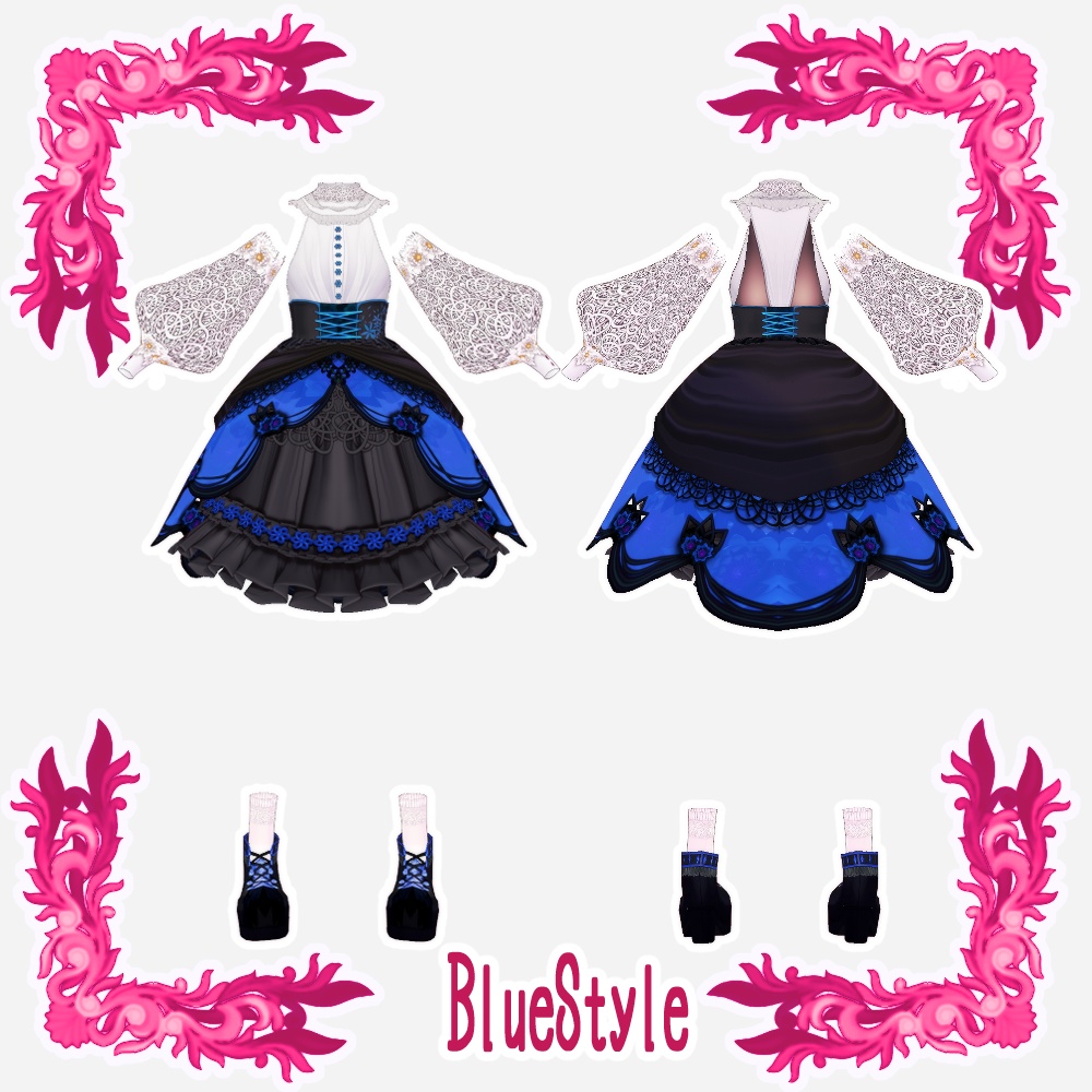 【Vroid用衣装】Hanaスカートセット【2Colors】