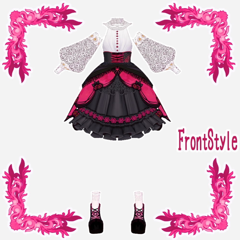 【Vroid用衣装】Hanaスカートセット【2Colors】