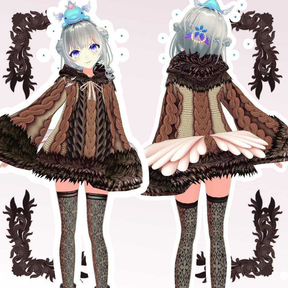 【Vroid用衣装】ショコラニットコートChocolatKnitCoat【4x2x2タイプ】