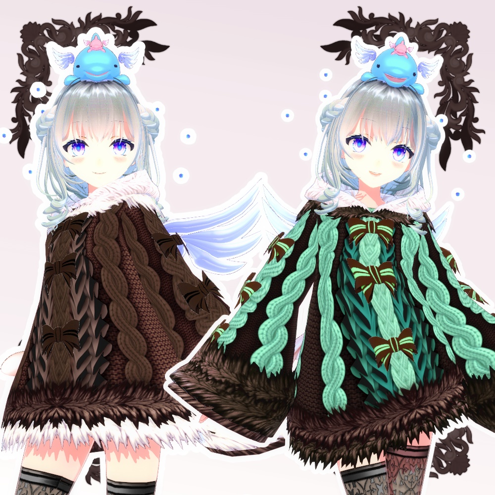 【Vroid用衣装】ショコラニットコートChocolatKnitCoat【4x2x2タイプ】