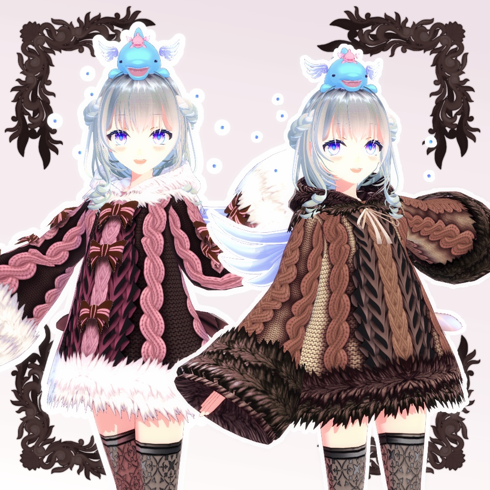 【Vroid用衣装】ショコラニットコートChocolatKnitCoat【4x2x2タイプ】