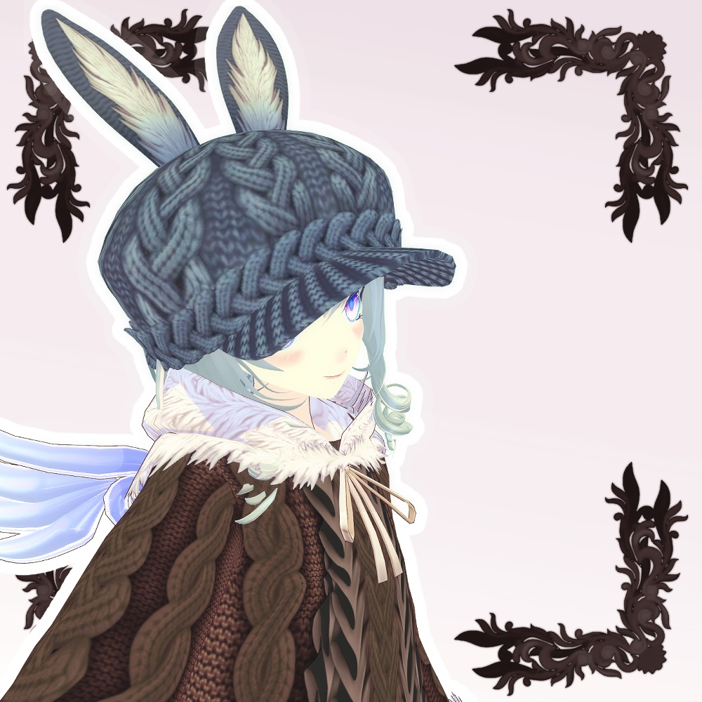 【Vroid用衣装】うさ耳ニットキャスケットRabbit Knit Cap 【7Color】