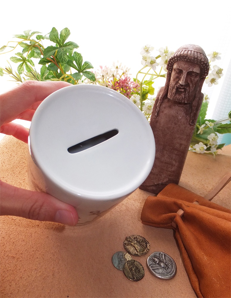 ヘルメス占い貯金箱~卓上に座すヘルメス~
