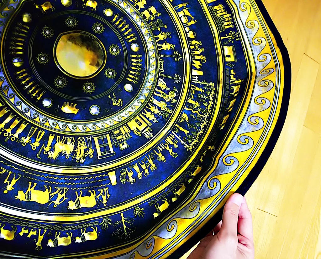 【好評発売中!】アキレウスの盾 ラウンドタオル #古代ギリシャナイト