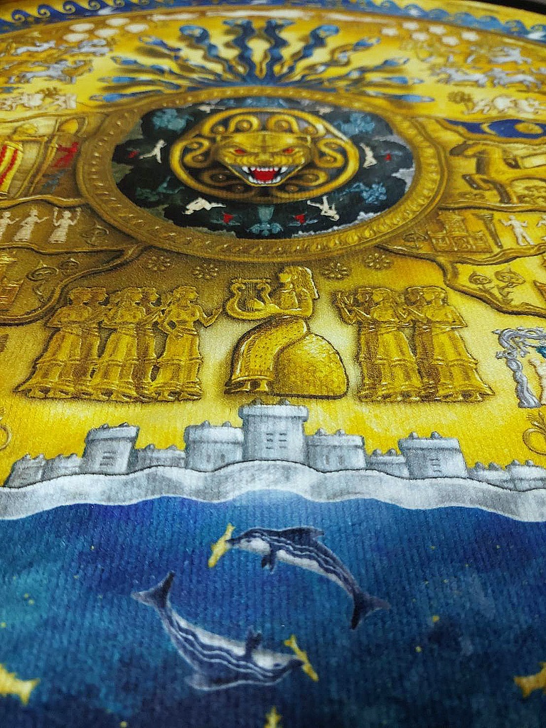 ヘラクレスの盾 ラウンドタオル #古代ギリシャナイト