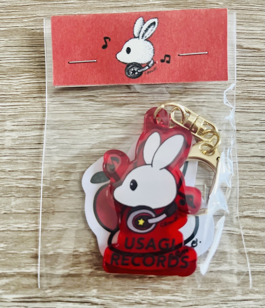 アクキー&ステッカーセット(ヘッドホンうさぎ)