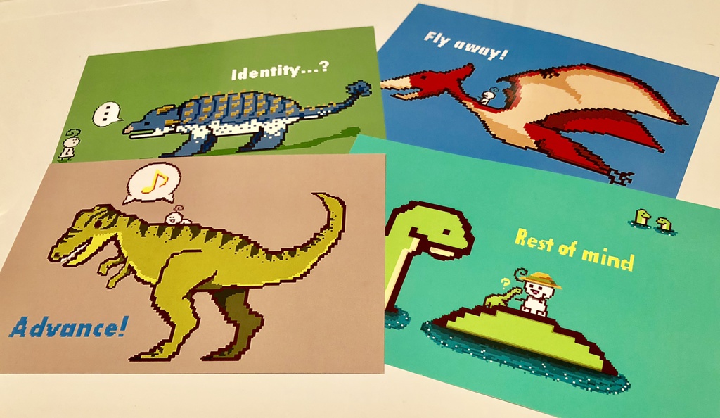 恐竜ポストカード全4種