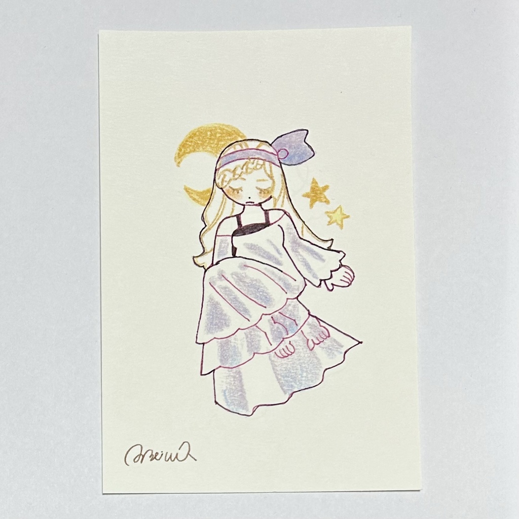 ポストカード『月と夢心地なアリス』