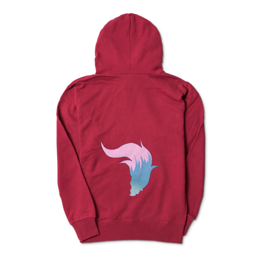 虎狼獅家甘威のしっぽロゴパーカー(バーガンディ)