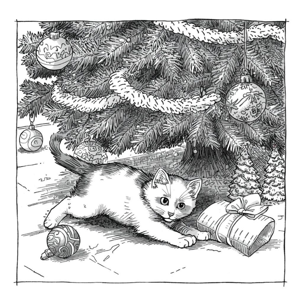 🎄🐾 クリスマス × 猫の線画クリップアート 12点+1 おまけセット 🐾🎄