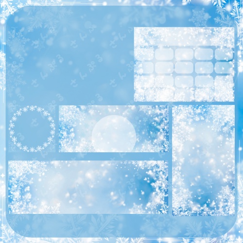 雪の結晶 デジタルグッズ素材5点セット