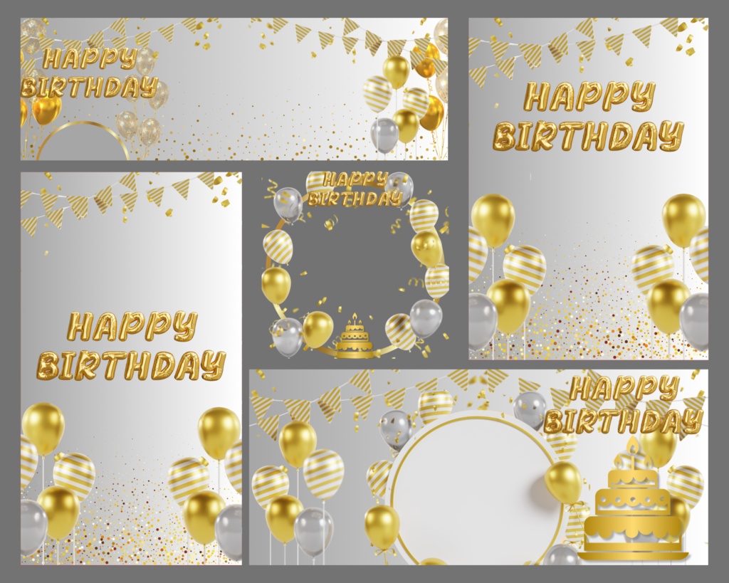 誕生日　デジタルグッズ素材５点セット