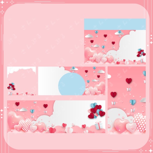 パステルバレンタイン デジタルグッズ素材5点セット