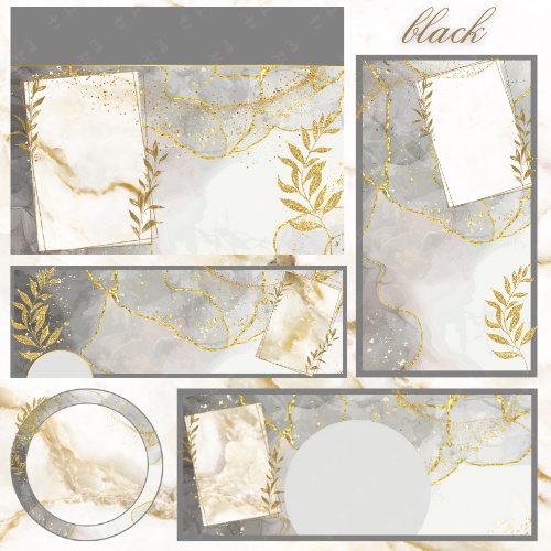 大理石風 デジタルグッズ素材5点セット