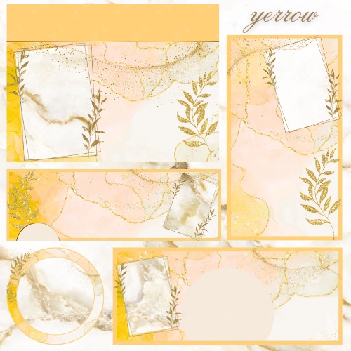 大理石風 デジタルグッズ素材5点セット