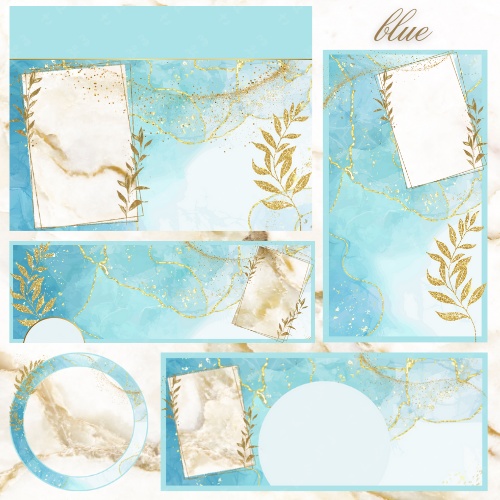 大理石風 デジタルグッズ素材5点セット