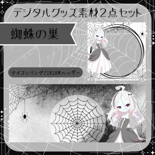 蜘蛛の巣　デジタルグッズ素材２点セット