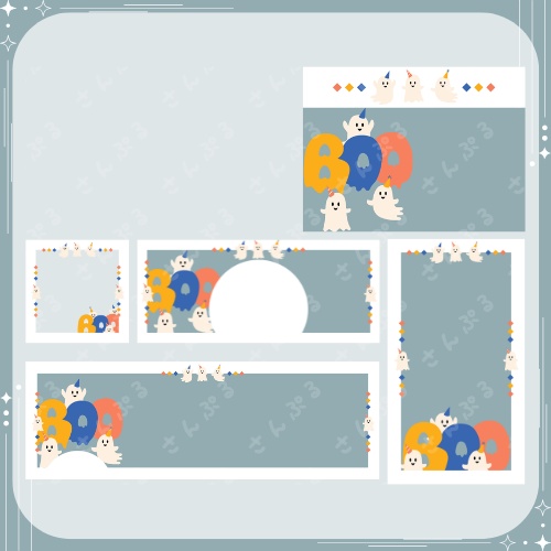 オバケだぞ! デジタルグッズ素材5点セット