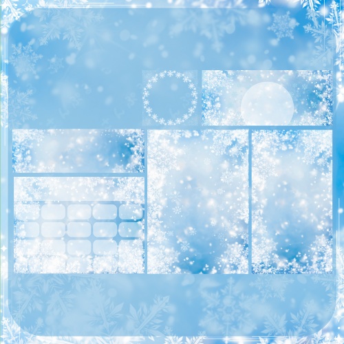 雪の結晶 デジタルグッズ素材6点セット