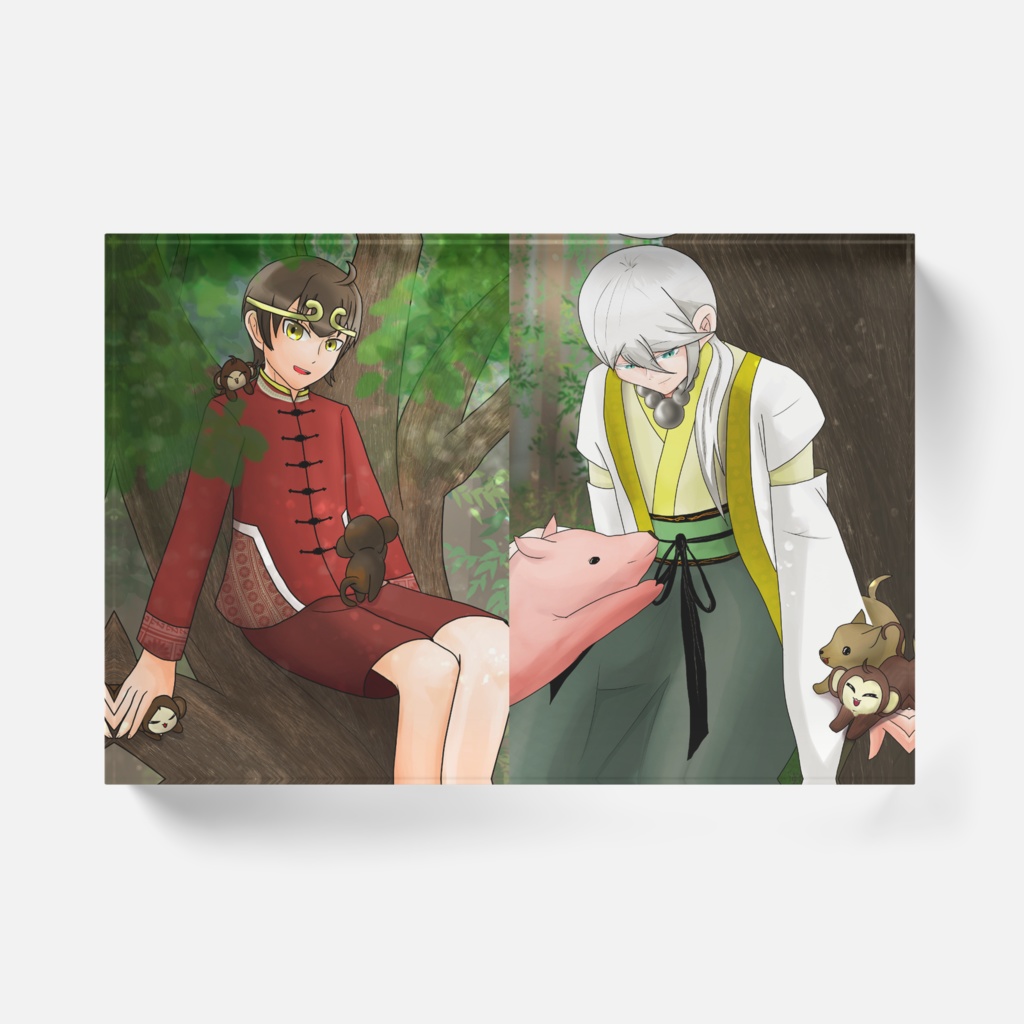 【楽園遊記】尖岩&白刃/アクリルブロック「森の一時」